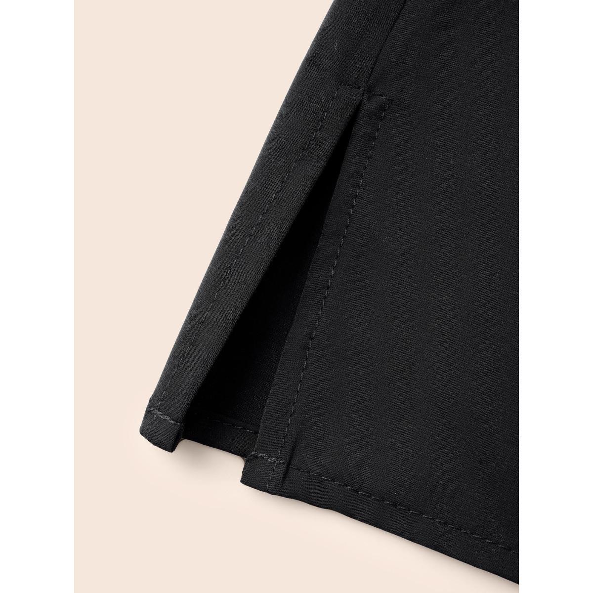 Plus Size Black Mesh Floral Embroidered Sleeve Blouse Women Elegant Long Sleeve Notched collar Everyday Blouses BloomChic 14-16/1X Product Image