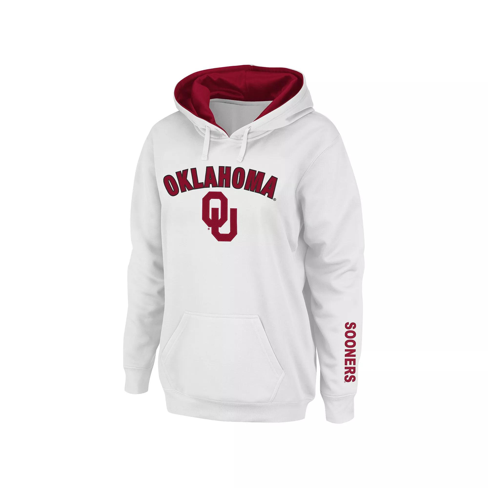 Women's White Oklahoma Sooners Arch & Logo 1 Pullover Hoodie, Size: Large Product Image