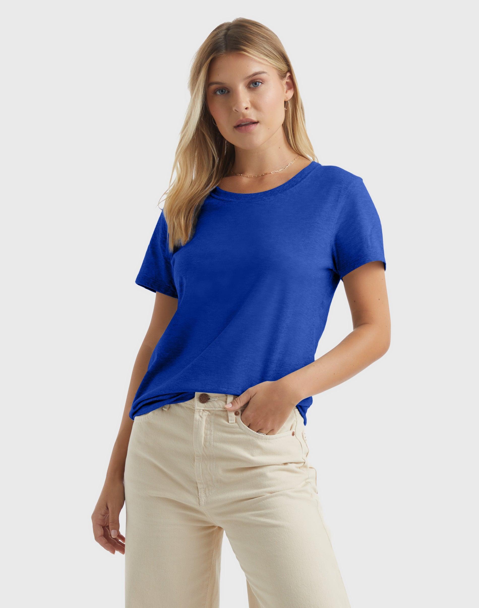 Hanes Perfect-T Womens Cotton Crewneck T-Shirt White 2XL Product Image