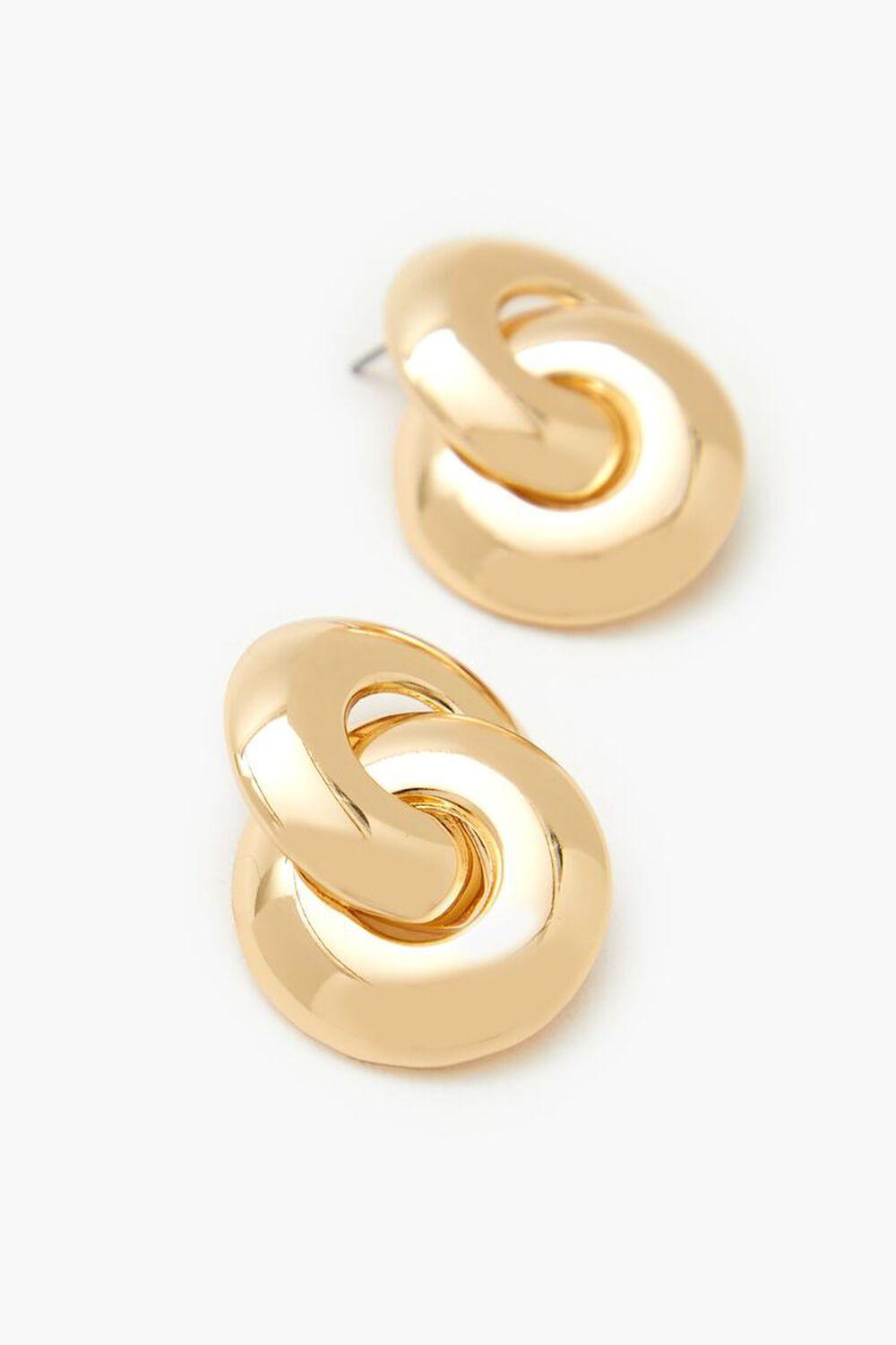 Interlocked Hoop Stud Earrings | Forever 21 Product Image