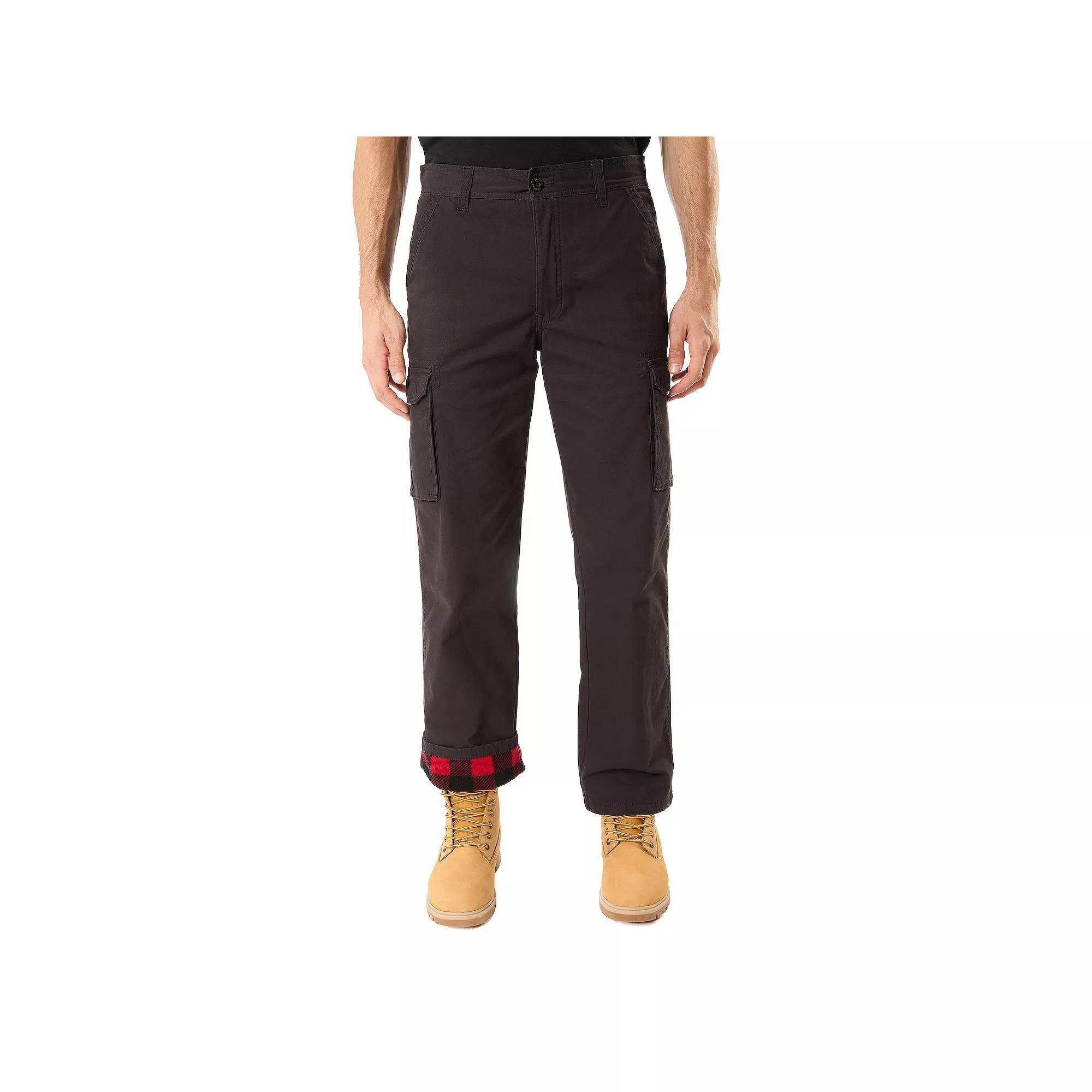 Men's Smith's Workwear Relaxed-Fit Print Fleece-Lined Cargo Canvas Pants, Size: 40 X 32, Brown Product Image