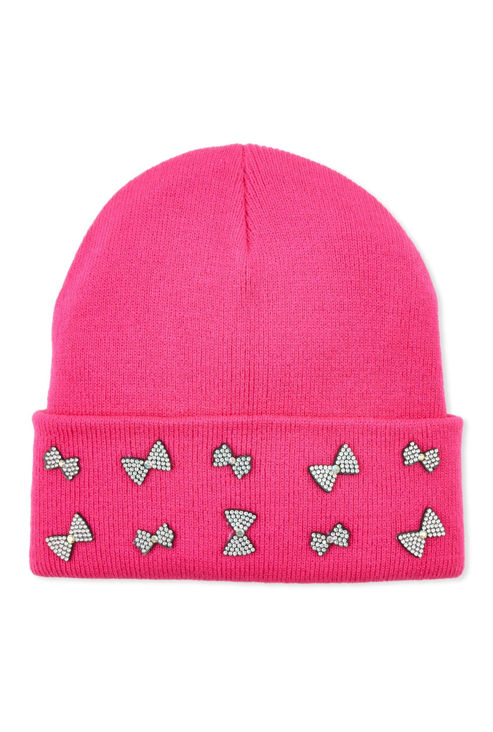 Rhinestone Bow Beanie Female Product Image