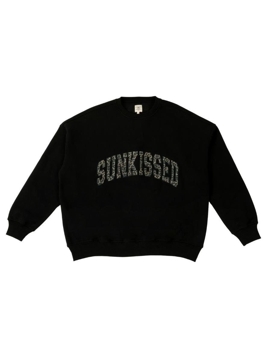 Black Basic Blank Flare Sweatpants Product Image