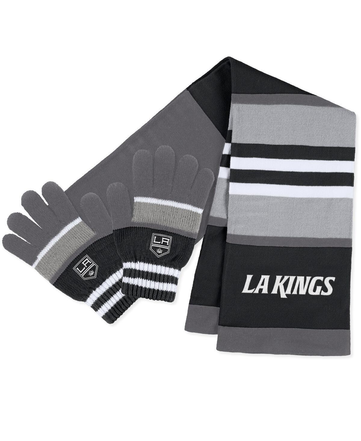 Women's WEAR by Erin Andrews Los Angeles Kings Stripe Glove & Scarf Set, Kgs Team Product Image