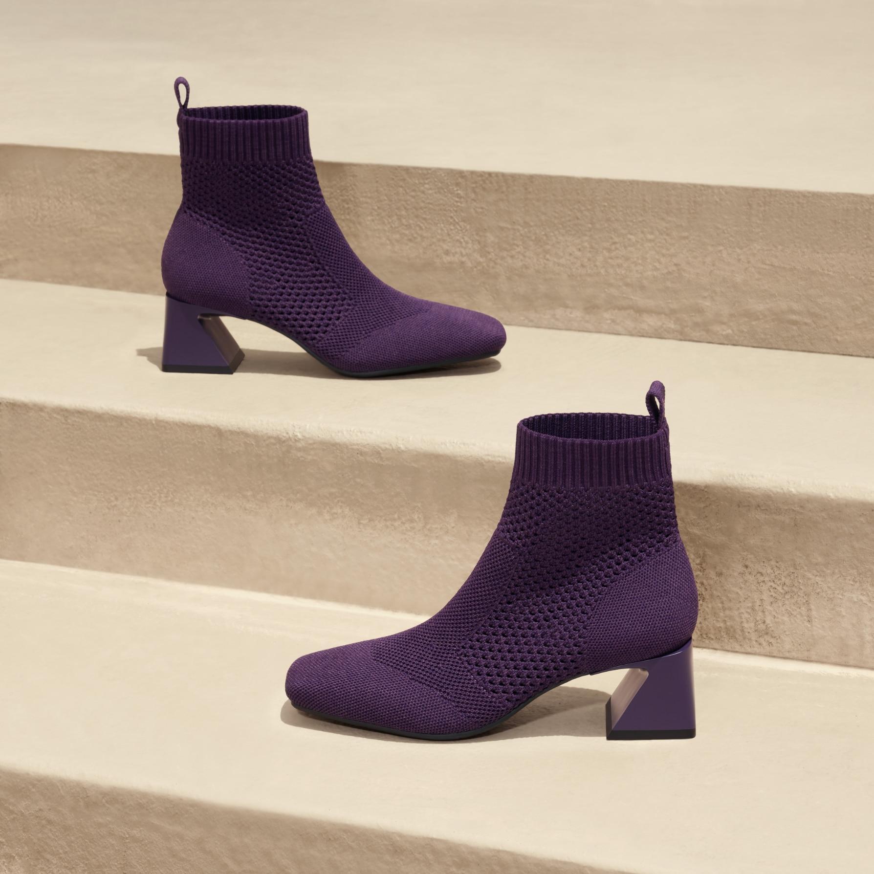 Square-Toe Perforated Heeled Boots (Melissa) Product Image