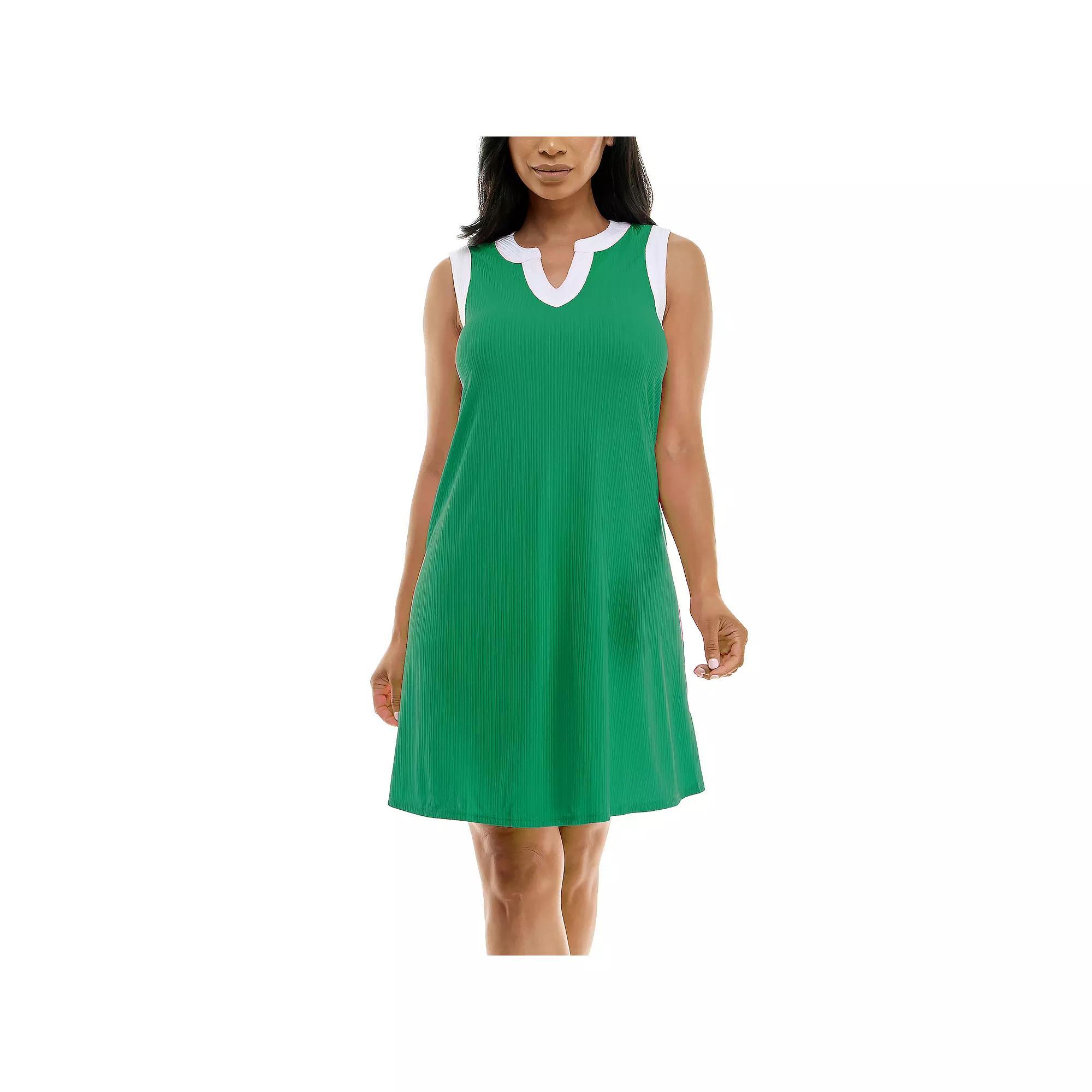Womens Nina Leonard Colorblock Splitneck Dress Product Image