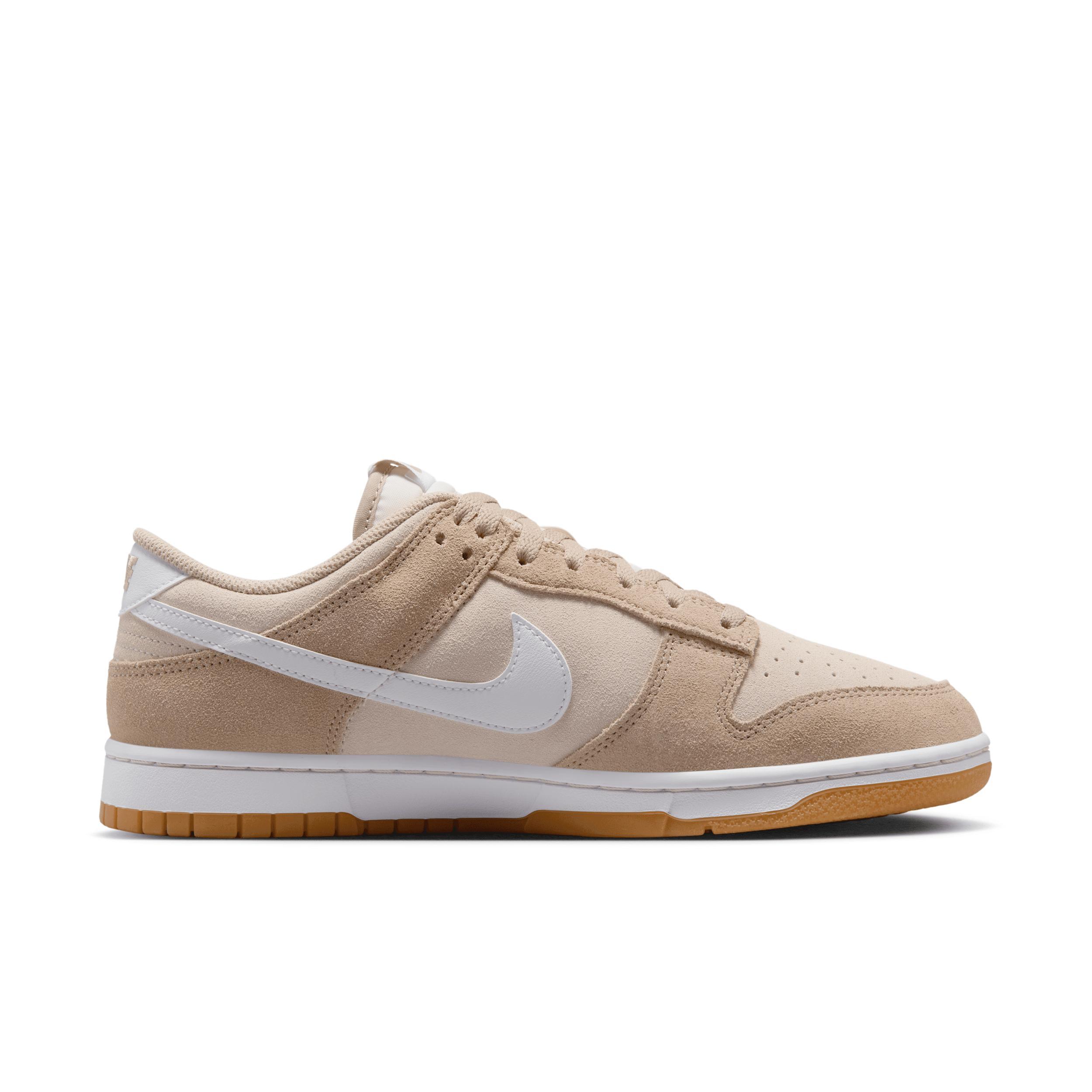 Nike Mens Dunk Low Retro SE Casual Shoes in Pale Ivory/White/Light Orewood Brown Product Image