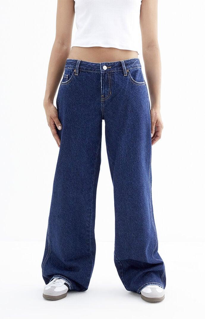 Women's Casey Dark Indigo Low Rise Baggy Jeans Product Image