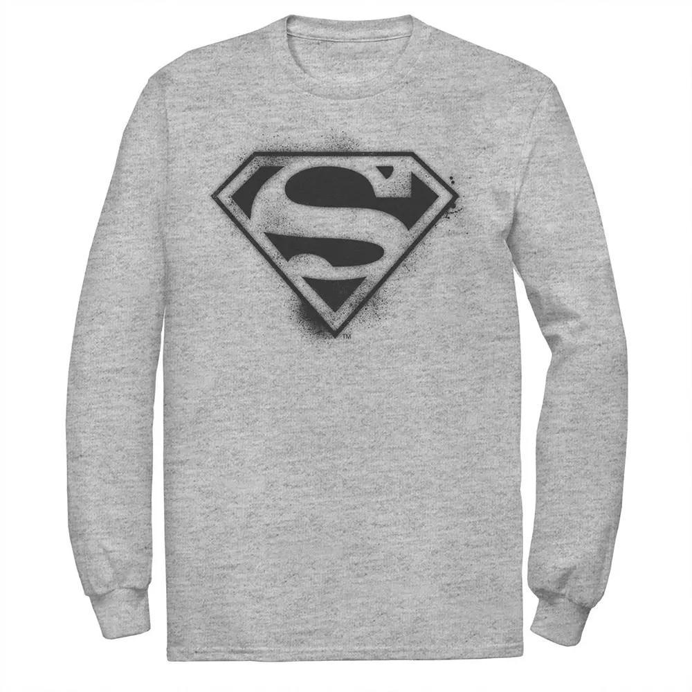 Men's DC Comics Superman Spray Paint Stencil Logo Tee, Size: XL, Athletic Grey Product Image