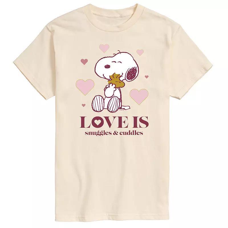 Men's Peanuts Snuggles Cuddles Tee, Size: Small, Beige Product Image