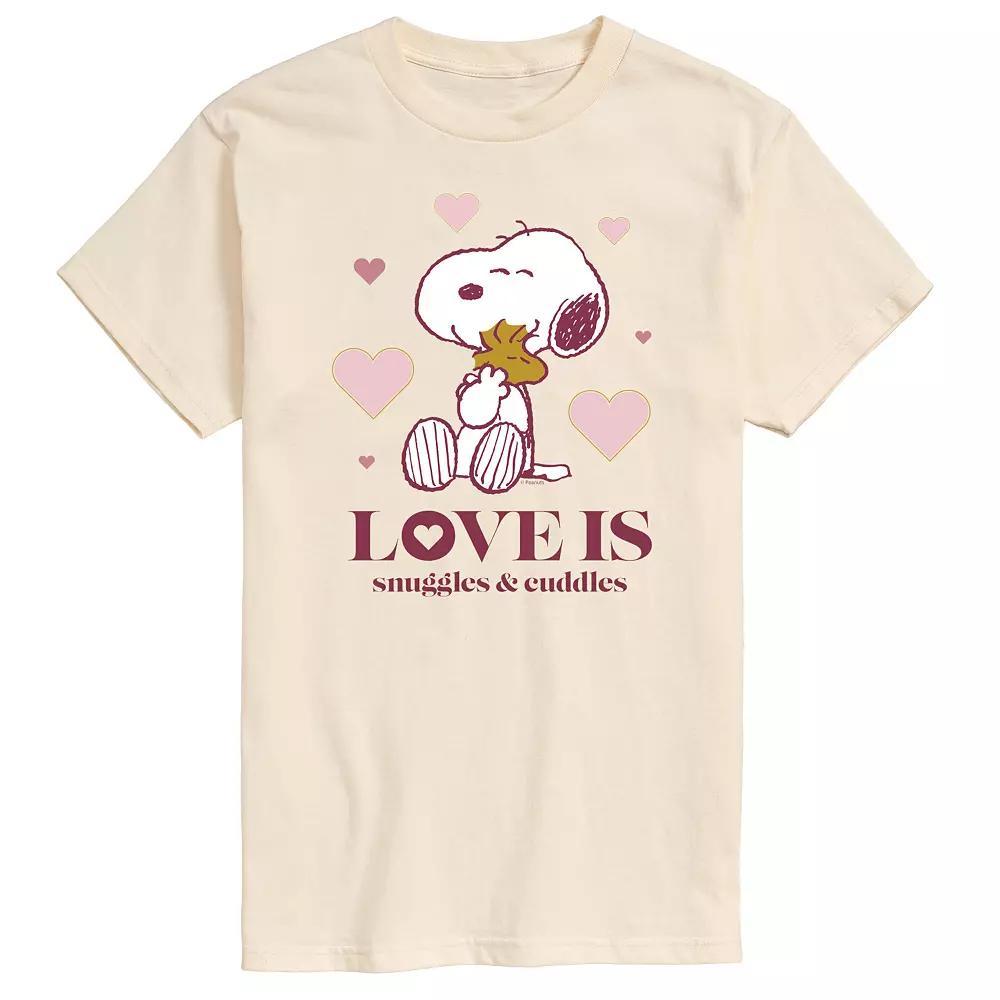 Men's Peanuts Snuggles Cuddles Tee, Size: Small, Beige Product Image