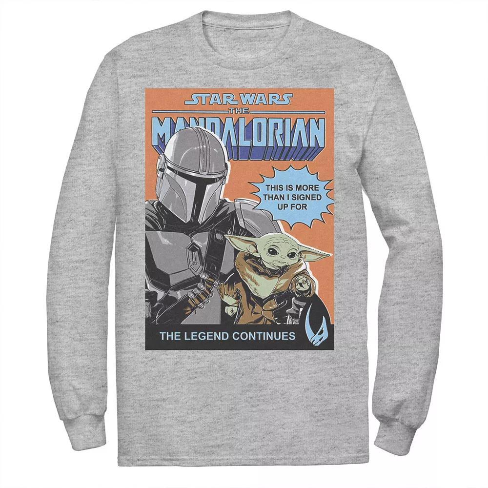 Men's Star Wars The Mandalorian And The Child Comic Book Cover Tee, Size: XXL, Athletic Grey Product Image