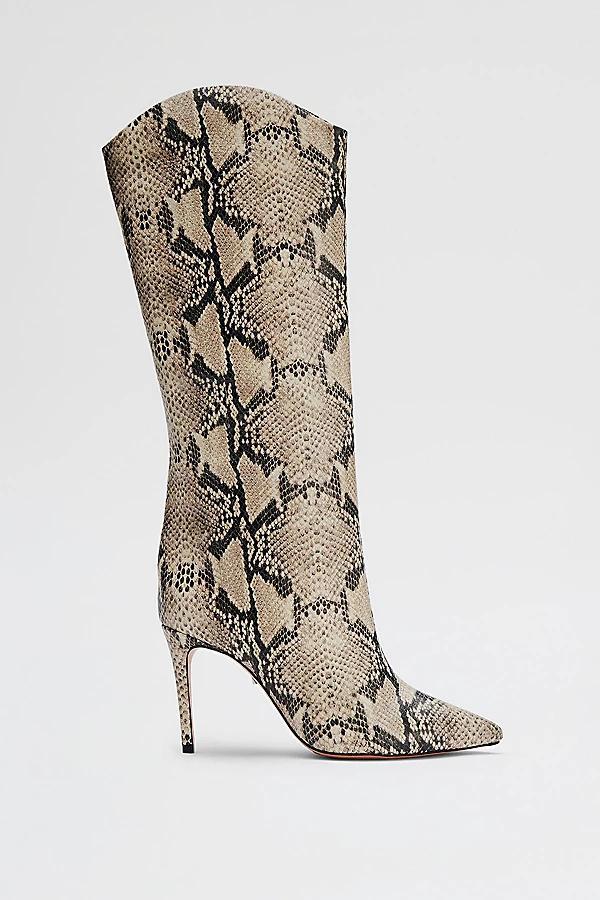 Maryana Snake-Print Leather Knee Boots Product Image