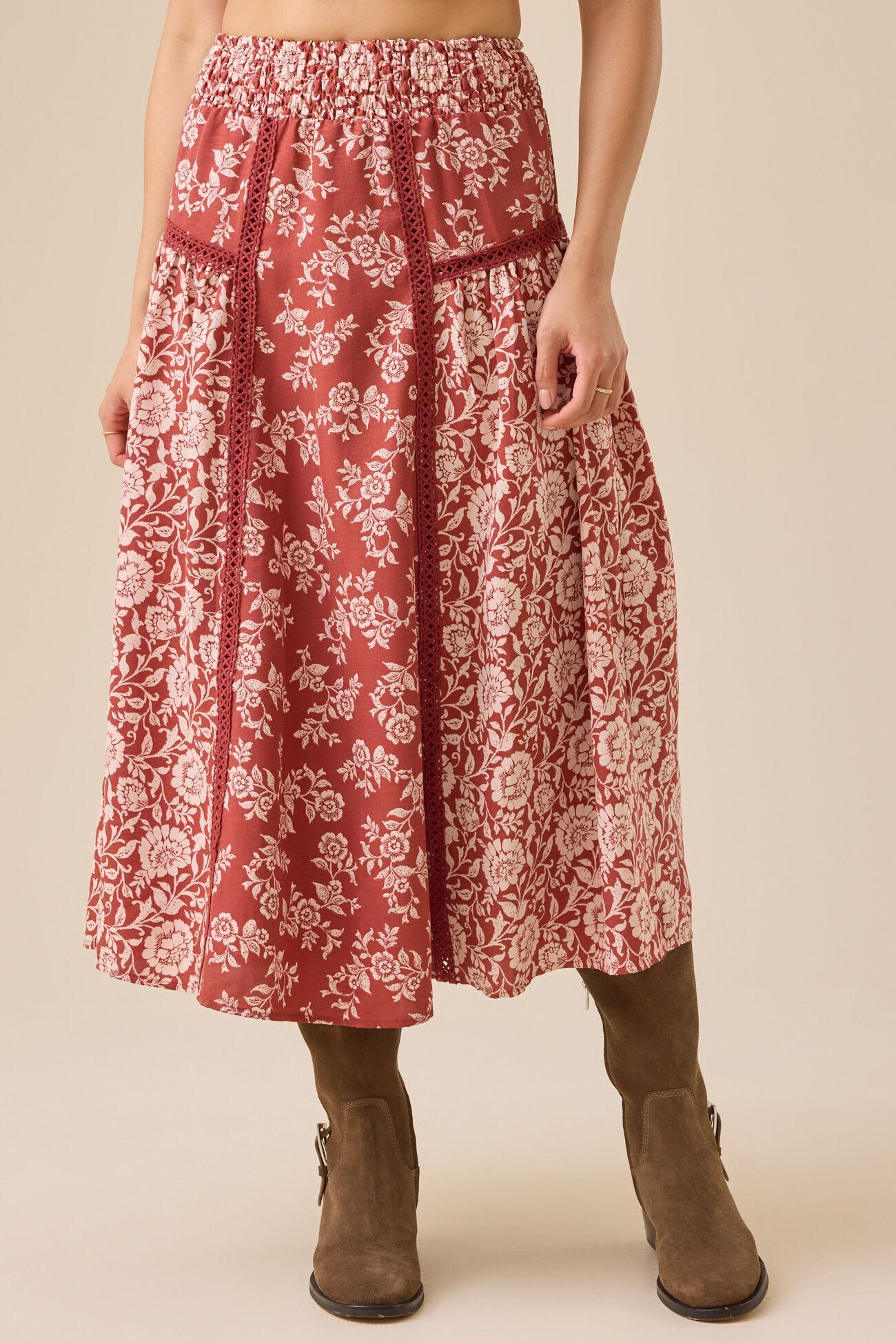 Amy Floral Midi Skirt Product Image