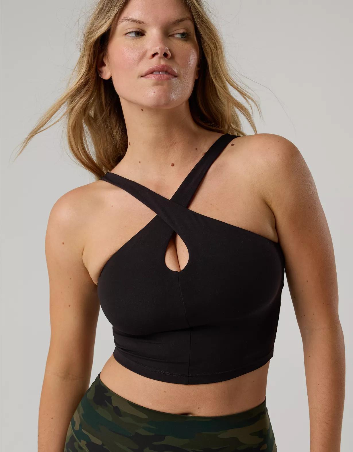 OFFLINE By Aerie Real Me XTRA Criss Cross High Neck Sports Bra Product Image