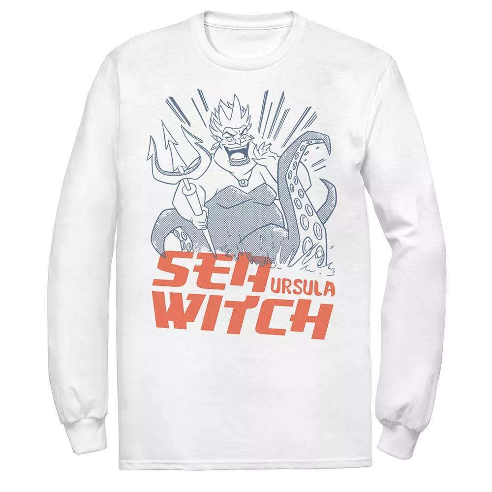 Men's Disney The Little Mermaid Ursula Sea Witch Portrait Long Sleeve Tee, Size: XL, White Product Image