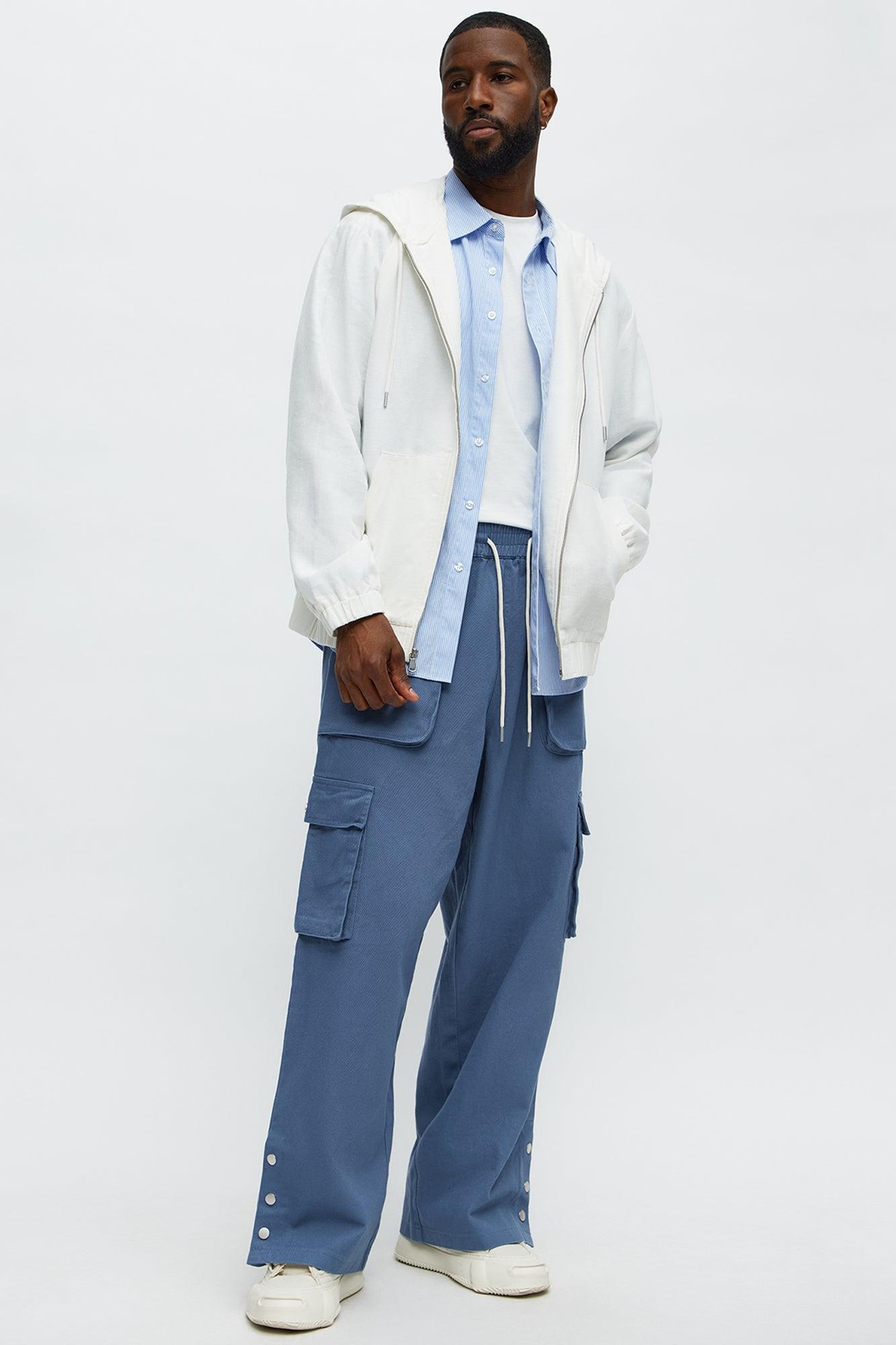 Baggy Play Your Cards Right Cargo Pants - Blue Male Product Image