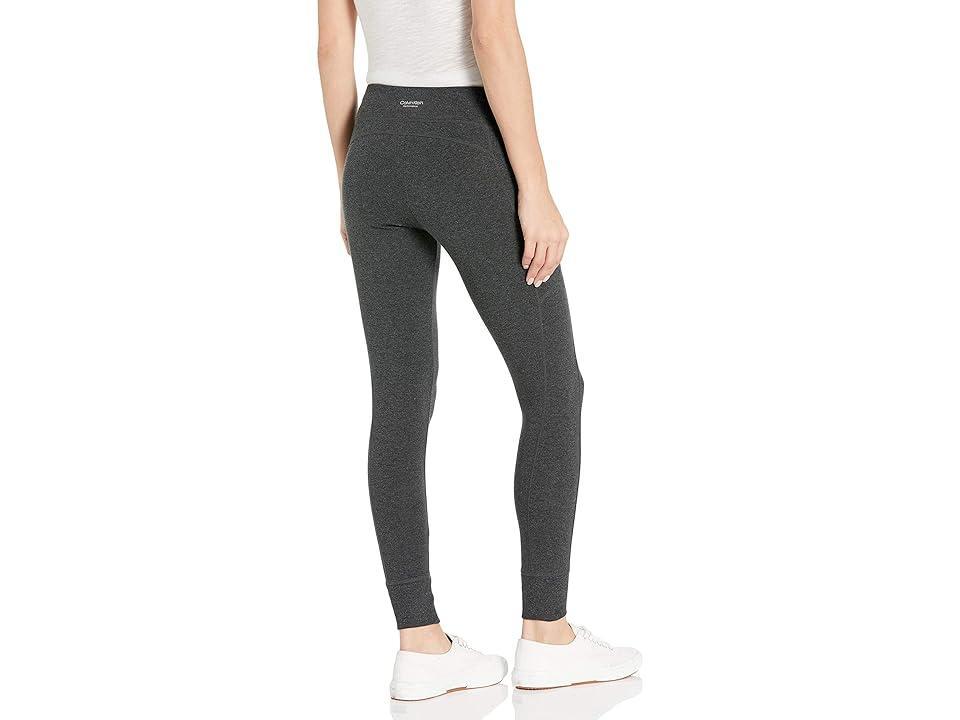 Calvin Klein Women's Premium Performance Double Waistband Moisture Wicking Legging (Standard and Plus) (Slate Heather) Women's Clothing Product Image