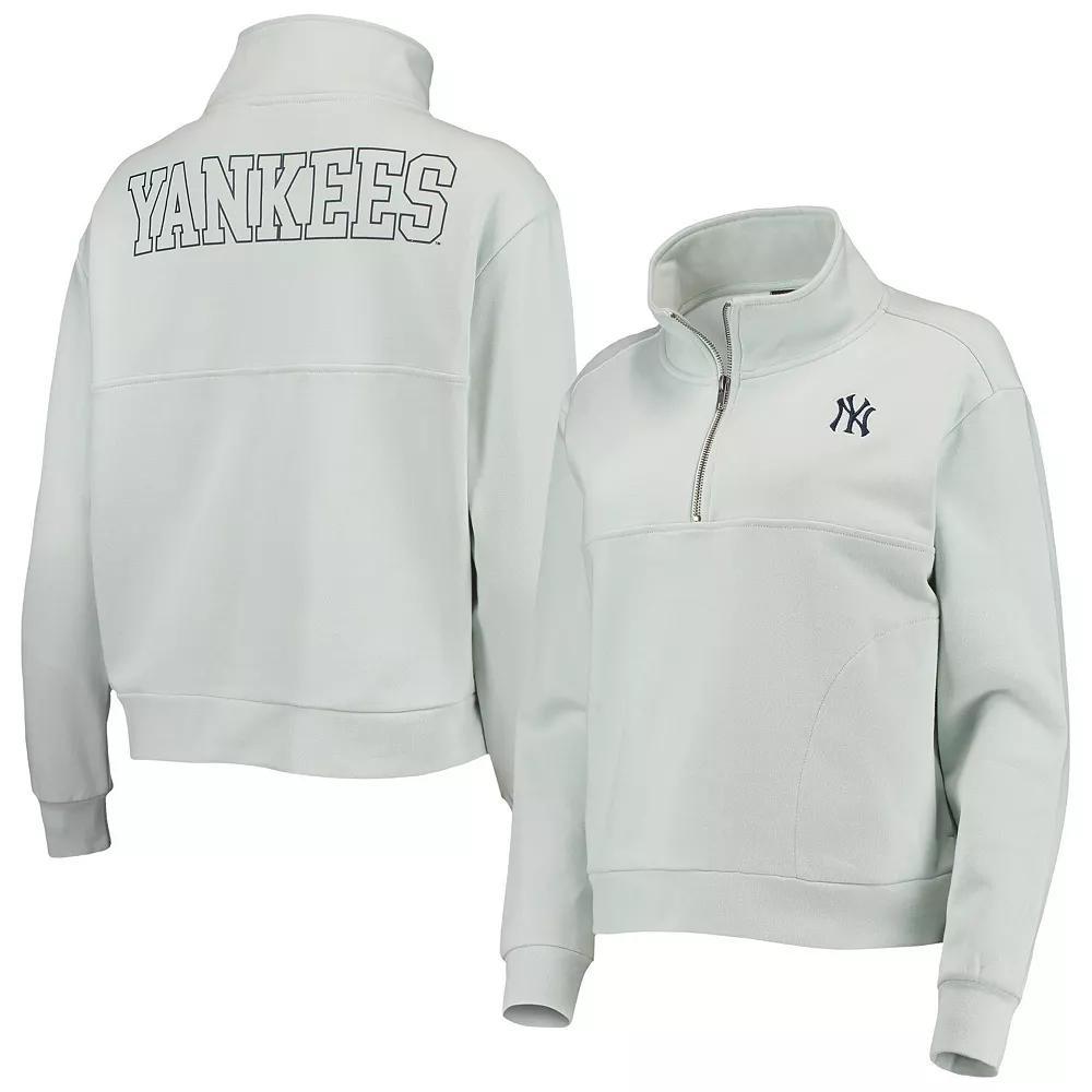 Women's The Wild Collective Light Blue New York Yankees Two-Hit Quarter-Zip Pullover Top, Size: 2XL Product Image