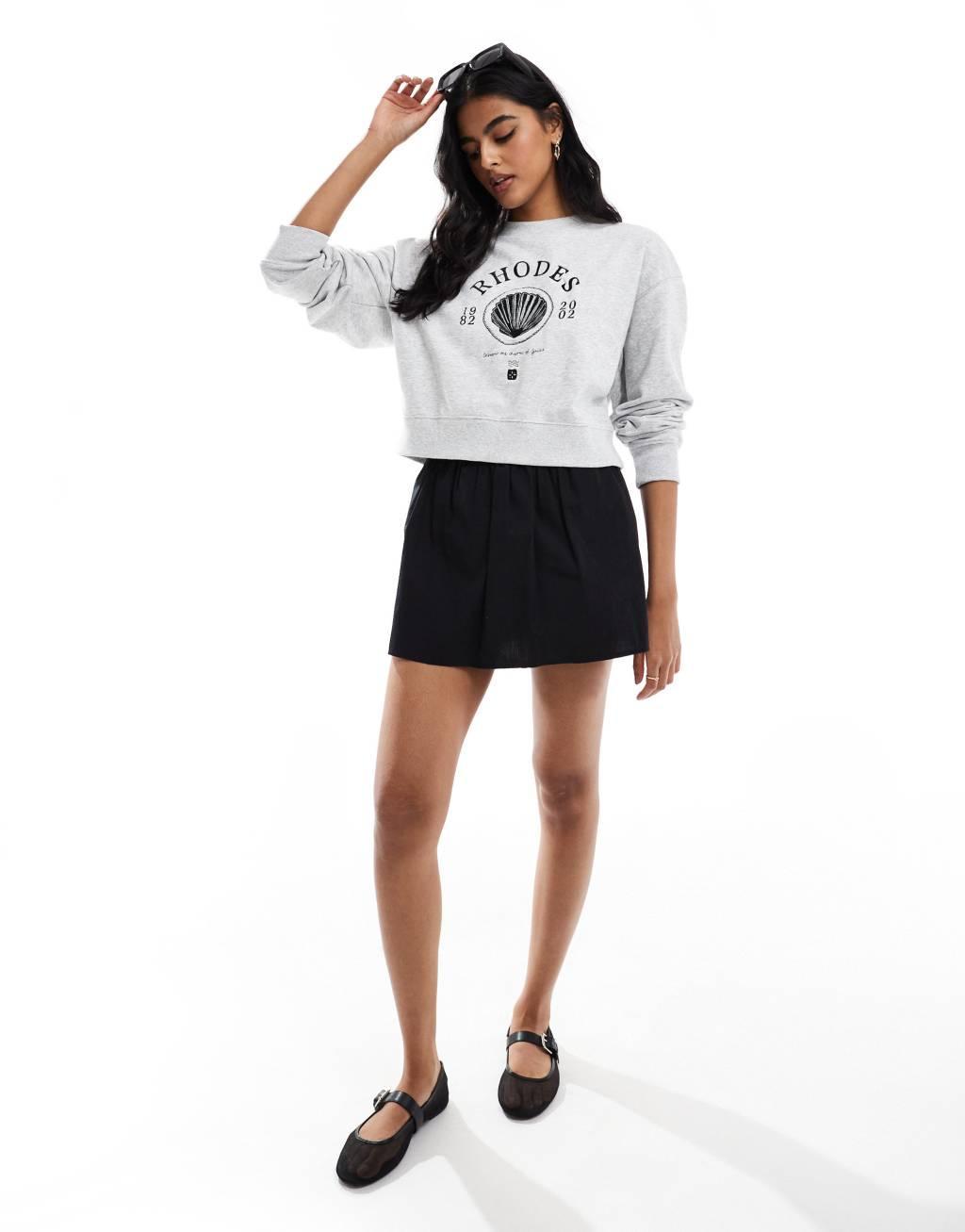 Cotton On Rhodes graphic boxy crew sweatshirt Product Image