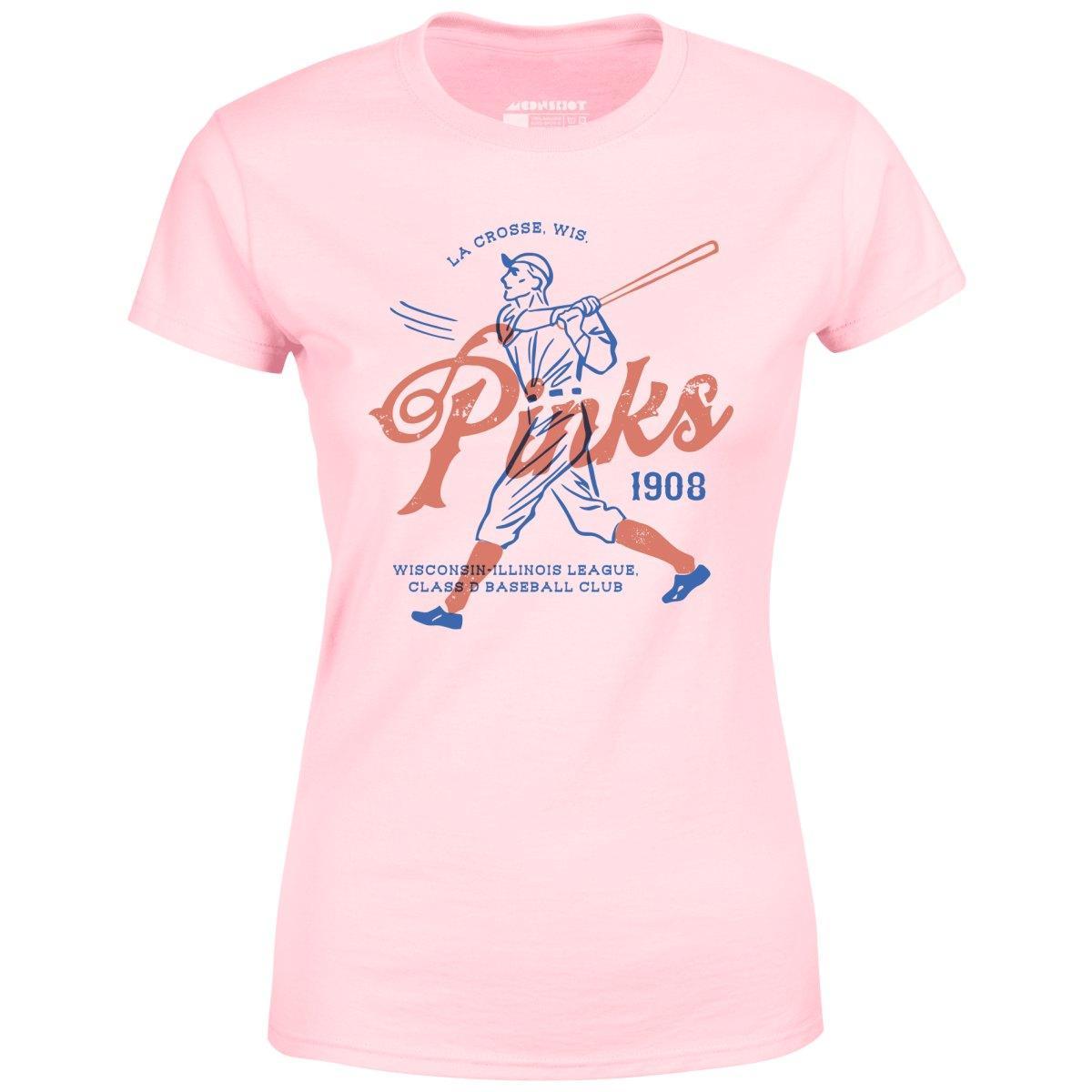 La Crosse Pinks - Wisconsin - Vintage Defunct Baseball Teams - Women's T-Shirt Female Product Image