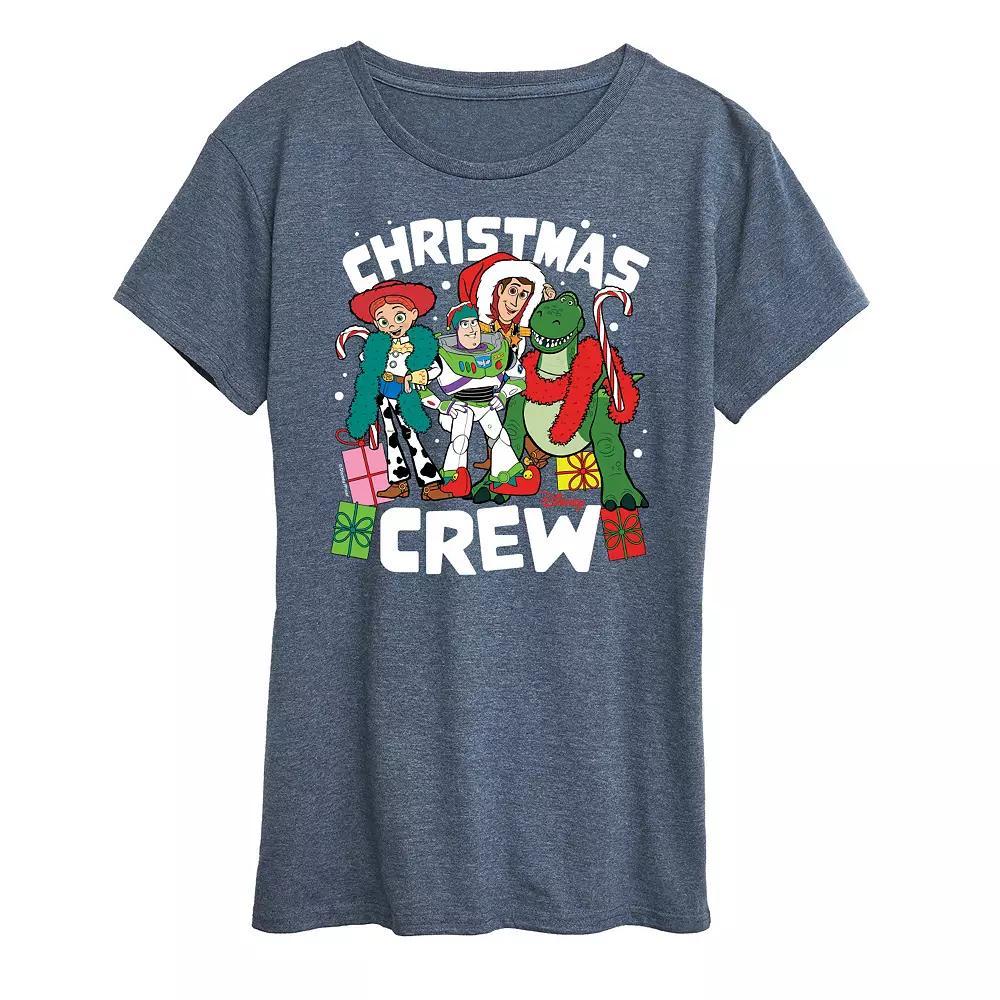 Disney / Pixar's Toy Story Women's Christmas Crew Graphic Tee, Girl's, Size: Large, Grey Blue Product Image