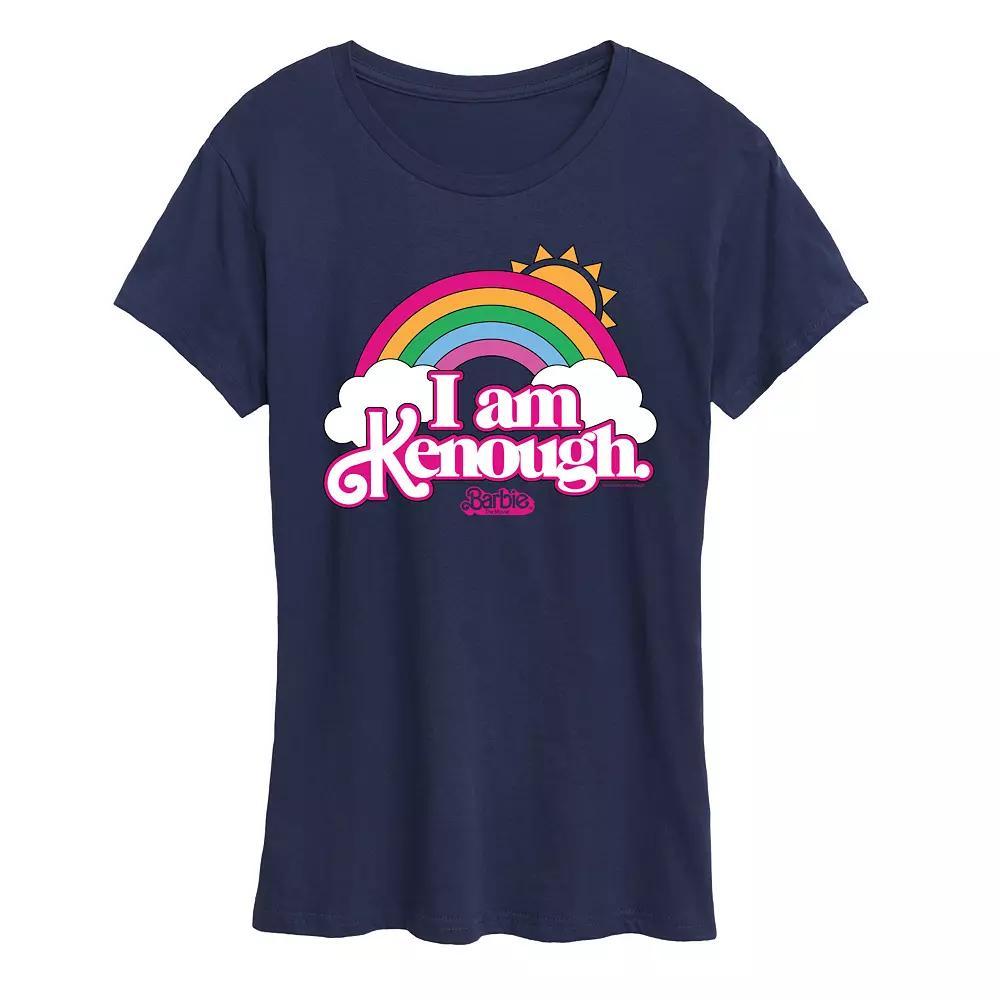 Womens Barbie The Movie Kenough Rainbow Graphic Tee, Girls Grey Royal Blue Product Image