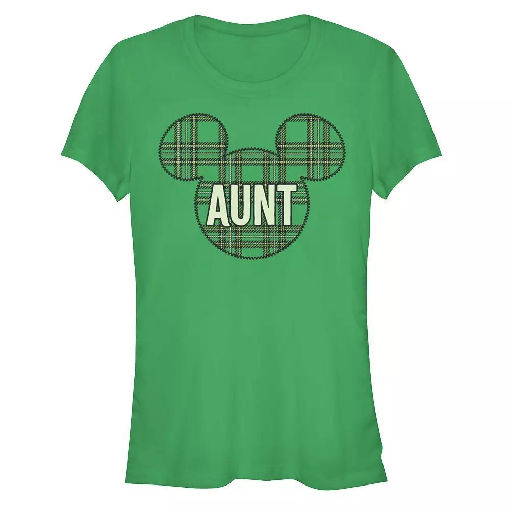 Disney's Mickey Mouse Juniors' Aunt Christmas Patch Graphic Tee, Women's, Size: XL, Red Product Image
