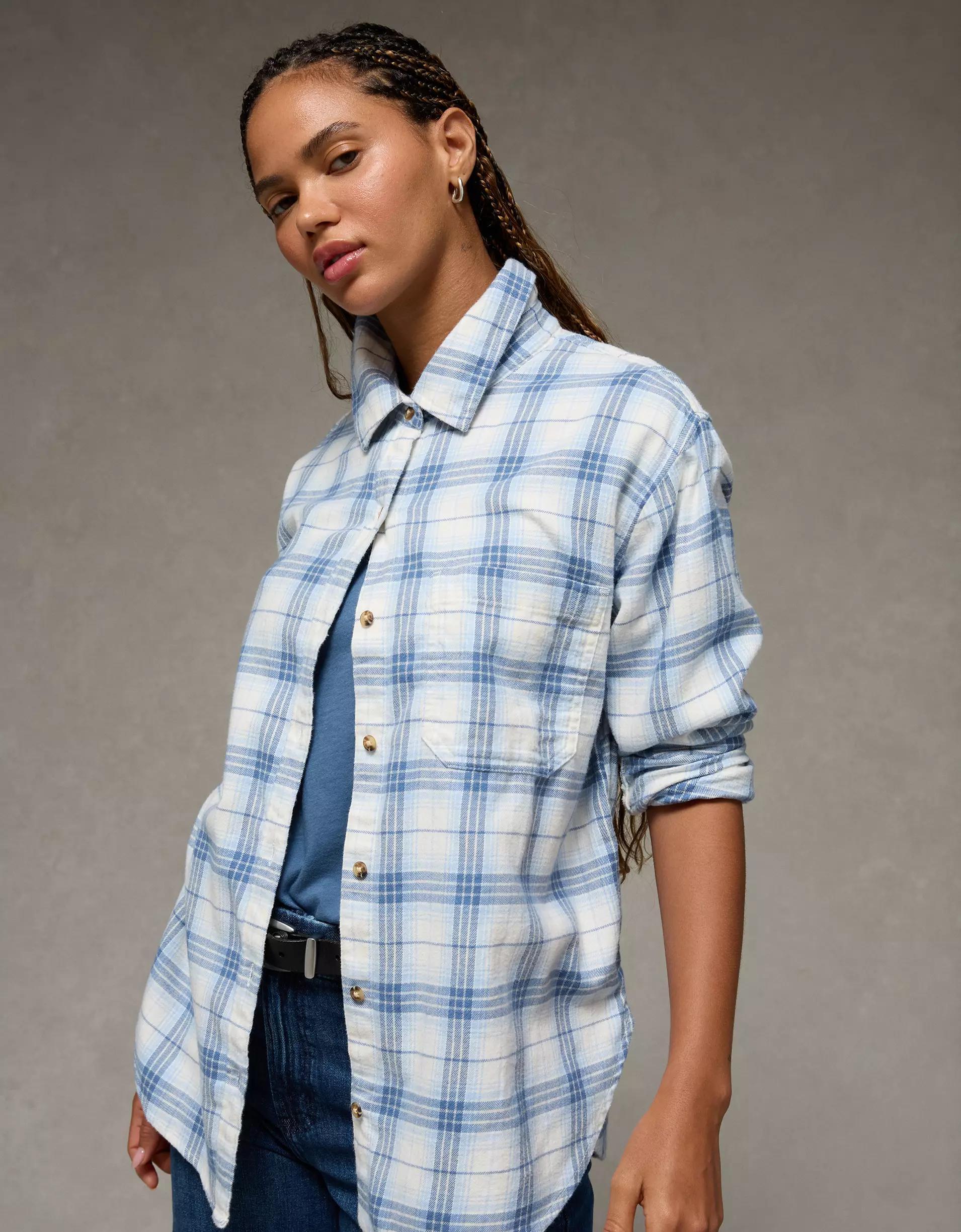 AE Oversized Flannel Shirt Product Image