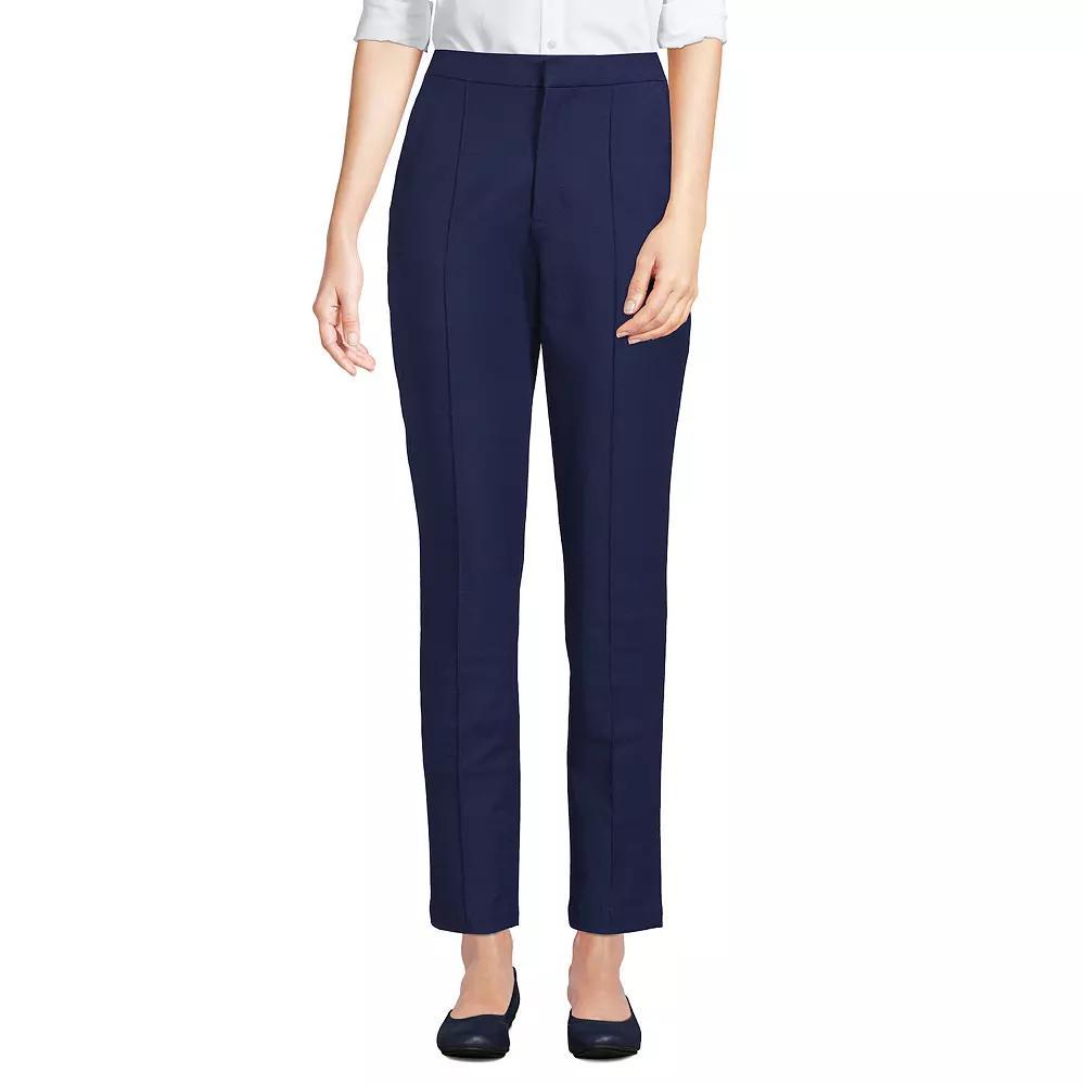 Women's Lands' End High Waisted Bi-Stretch Pintuck Pencil Ankle Pants, Size: 10, Deep  Blue Product Image