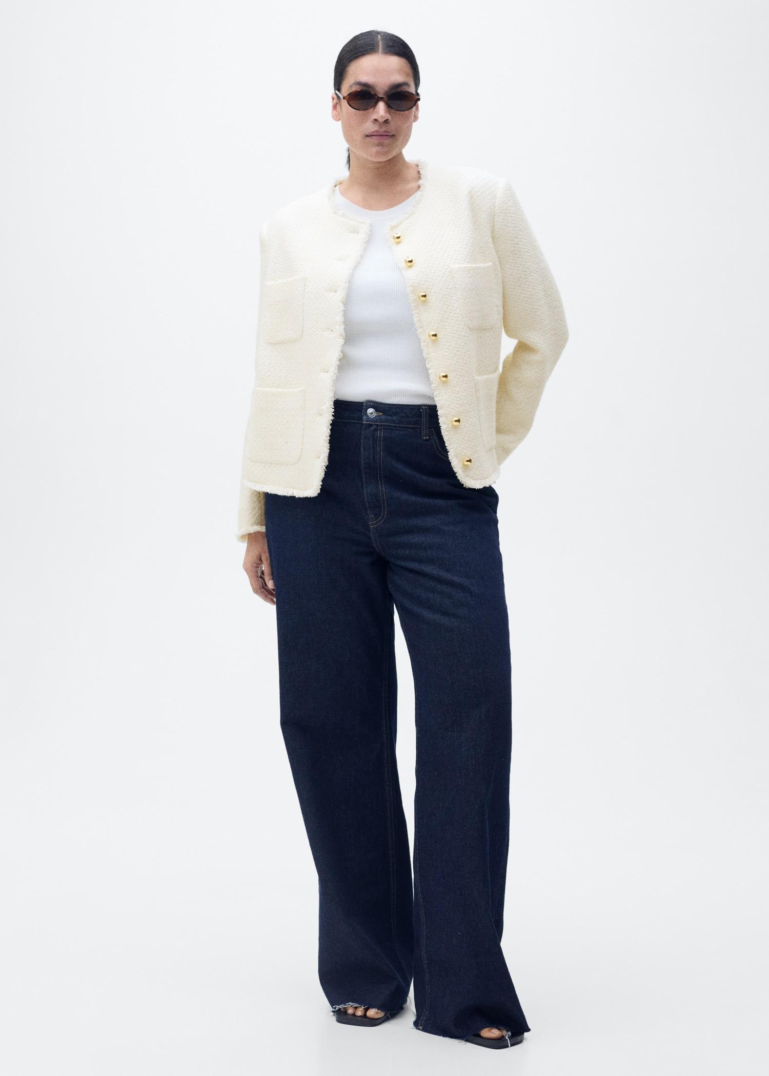 Tweed jacket with jewel buttons - Women | MANGO USA Product Image