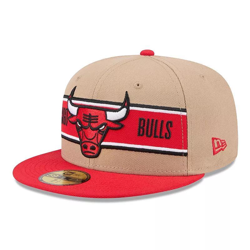 Men's New Era Tan/Red Chicago Bulls 2024 NBA Draft 59FIFTY Fitted Hat, Size: 7 1/2, Team Product Image