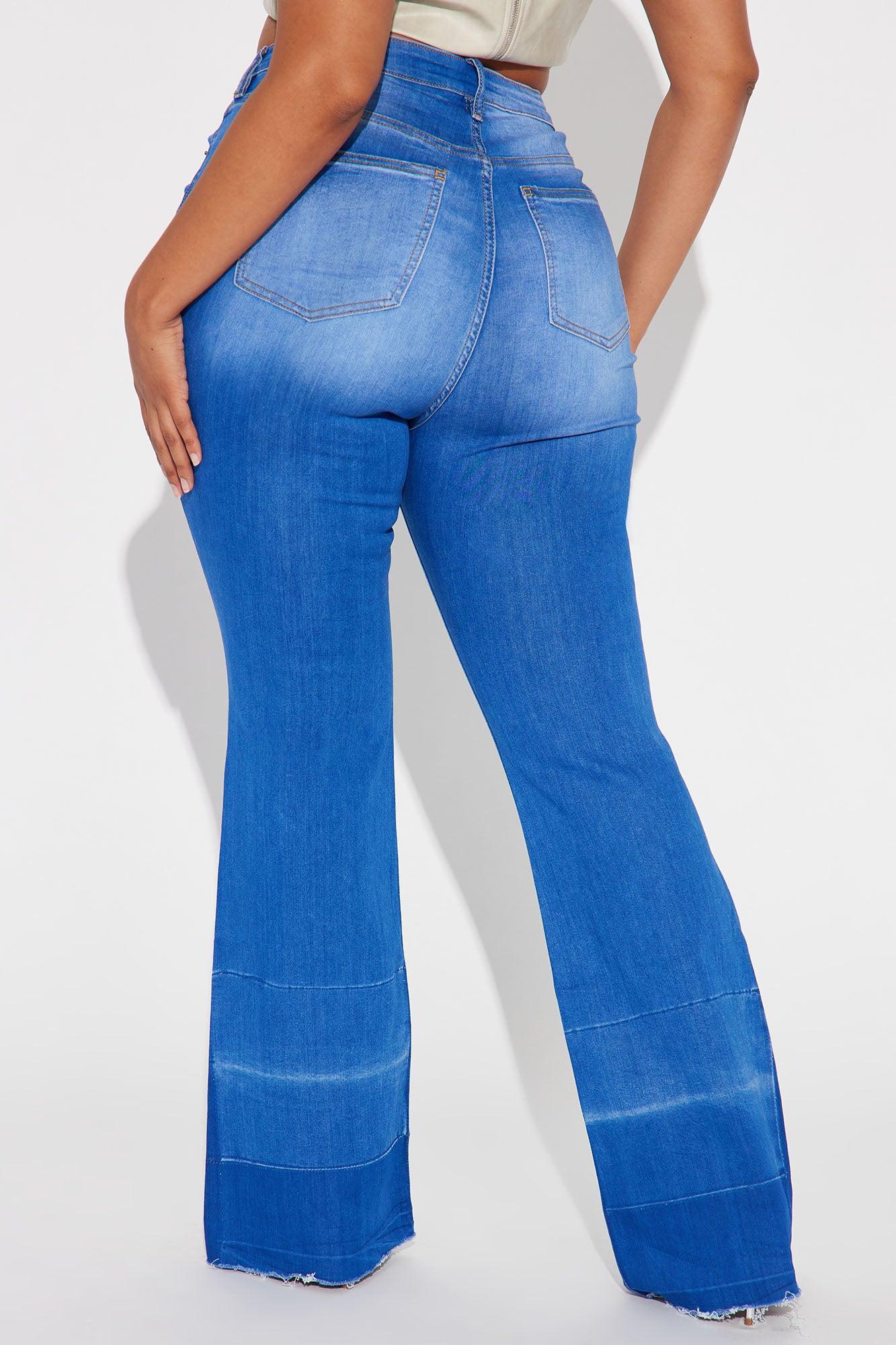 Janis Super Soft Low Rise Flare Jeans - Blue Wash Product Image