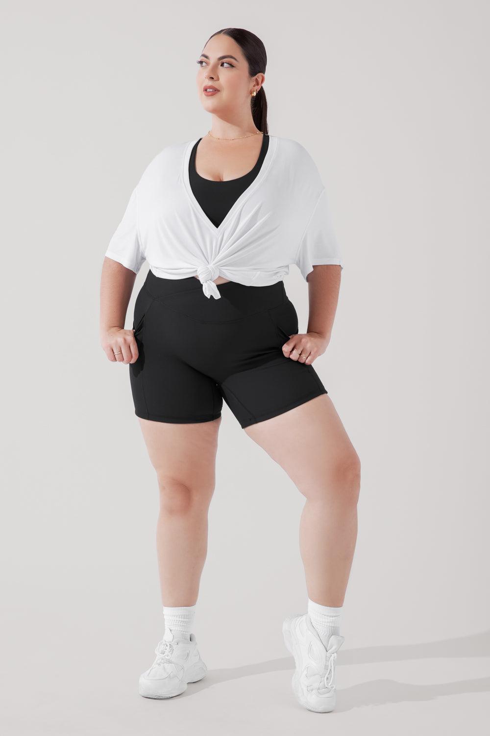 Daring Deep V Tee - White Product Image