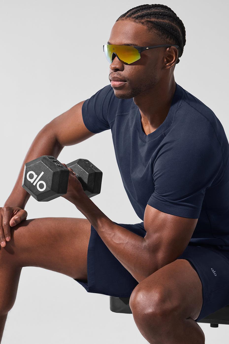 Alo Vapor Crewneck Short Sleeve - Navy Product Image
