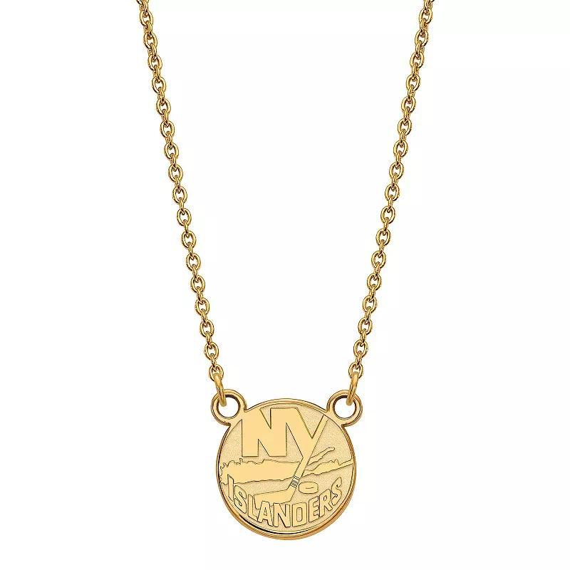 LogoArt New York Islanders Sterling Silver Small Logo Pendant Necklace, Women's, Size: 18", Gold Tone Product Image