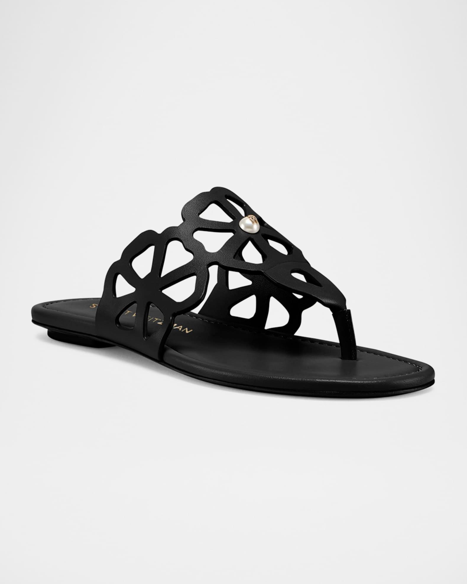 Jasmine Leather Cutout Thong Sandals Product Image