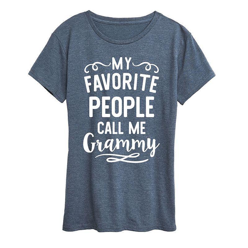 Womens My Favorite People Grammy Graphic Tee Grey Blue Product Image