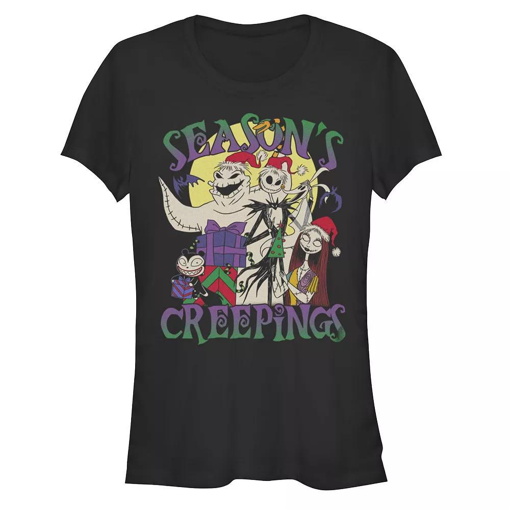 Disney's The Nightmare Before Christmas Season's Creepings Juniors' Fitted Graphic Tee, Girl's, Size: Small, Black Product Image