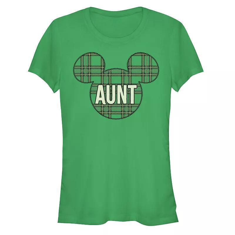 Disney's Mickey Mouse Juniors' Aunt Christmas Patch Graphic Tee, Women's, Size: XL, Red Product Image