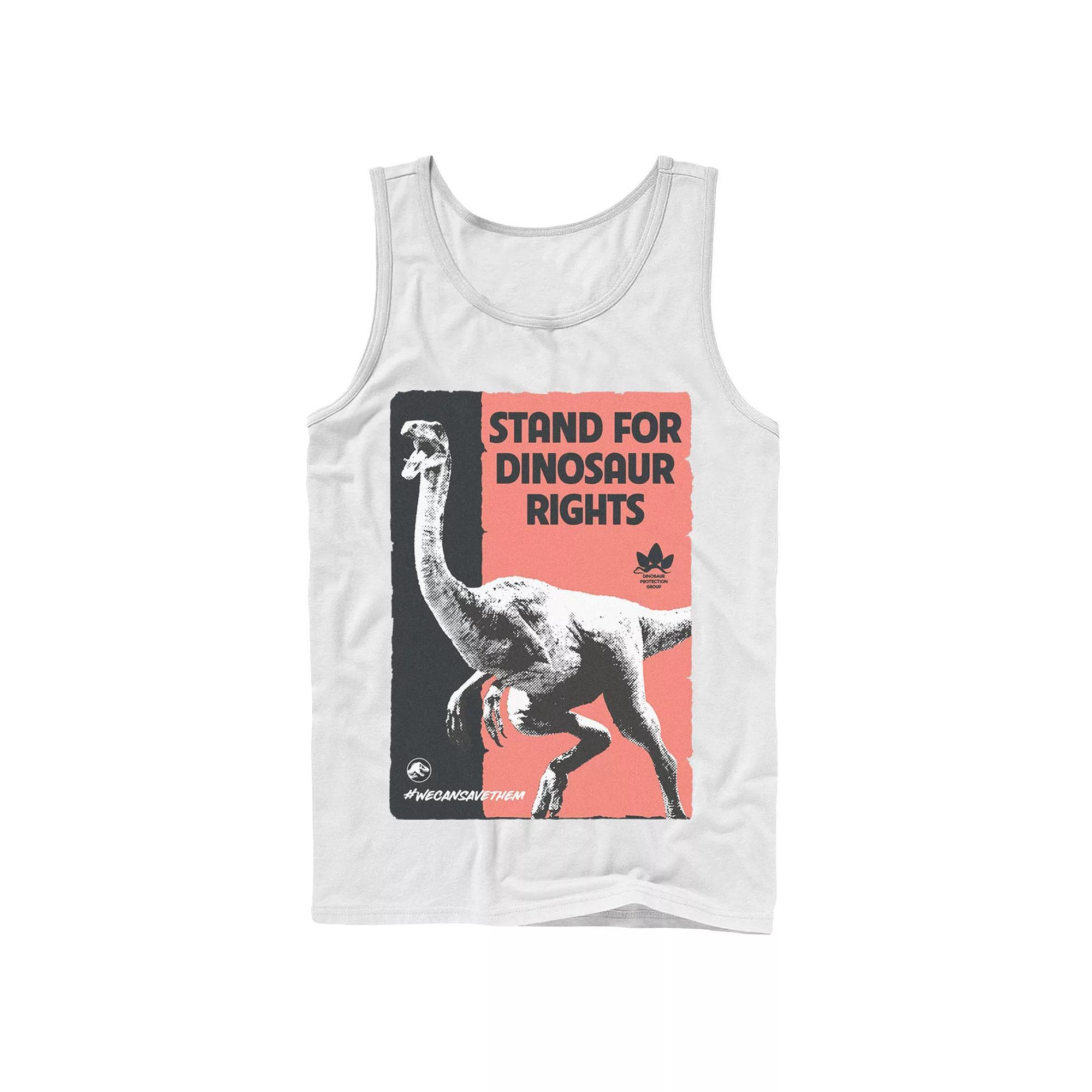 Men's Jurassic World Stand For Dinosaurs Poster Tank Top, Size: Small, Grey Product Image