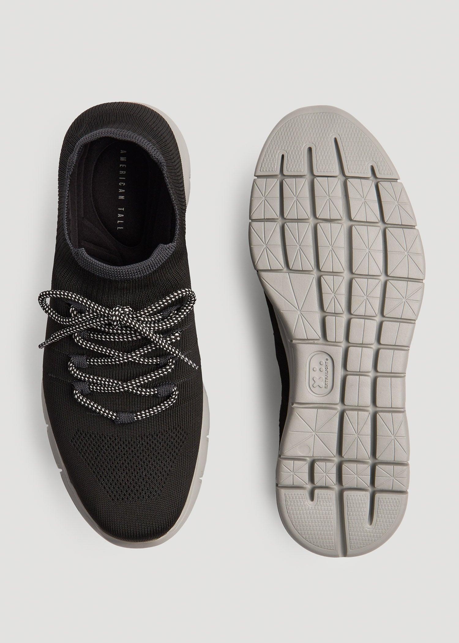 Tall Men's Knit Running Shoes in Black Product Image