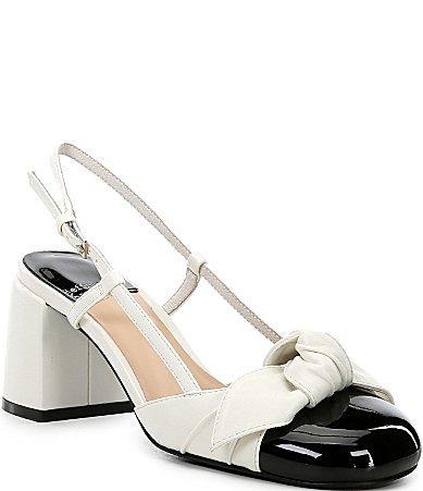 Jeffrey Campbell Baby Doll Knot Bow Patent Slingback Cap Toe Pumps Product Image