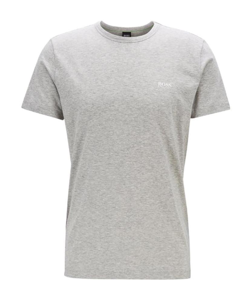 HUGO BOSS Round-necked Logo T-shirt In Gray Product Image