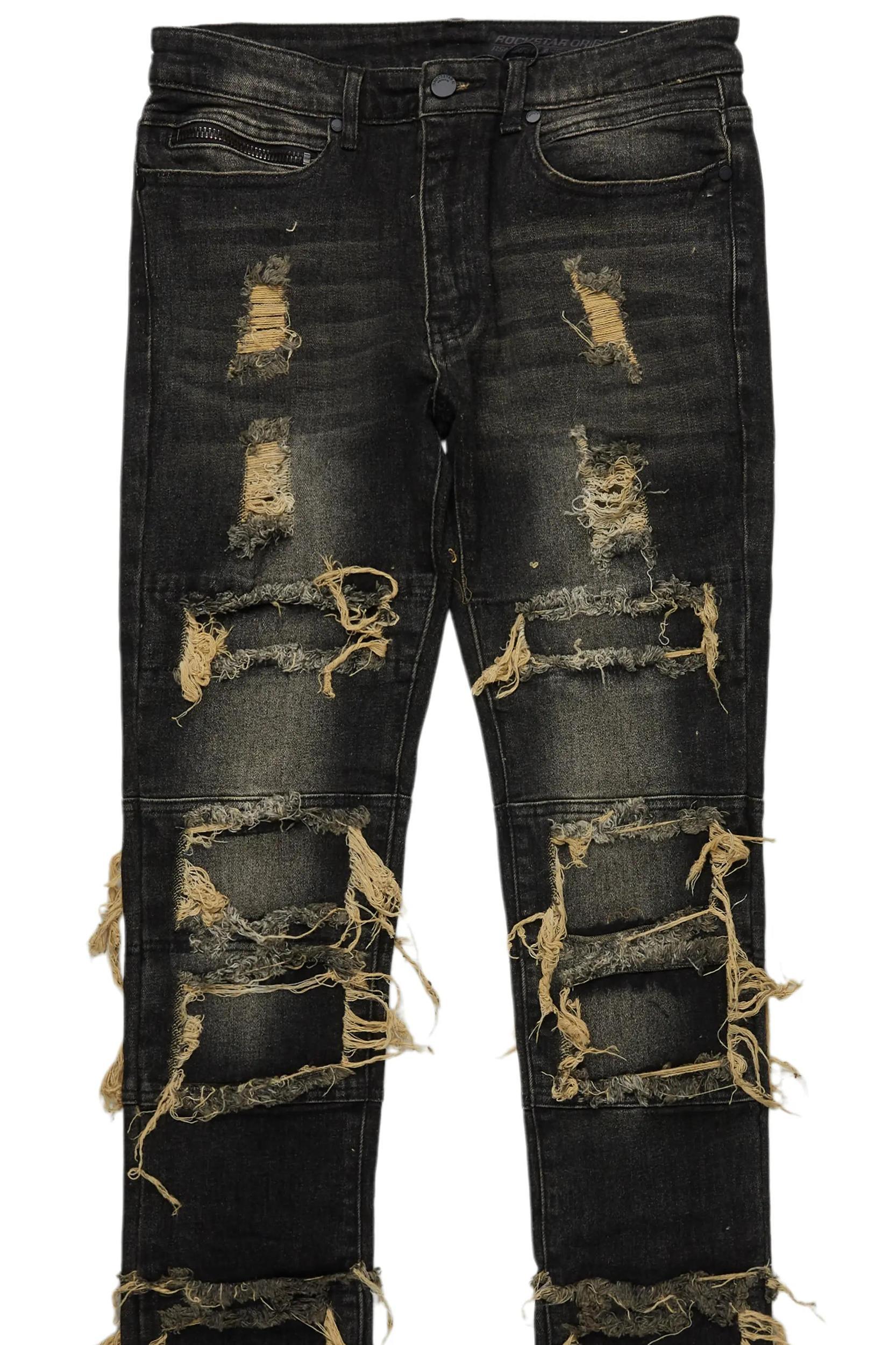 Vasco Tint Dark Wash Black Stacked Flare Jean Male Product Image