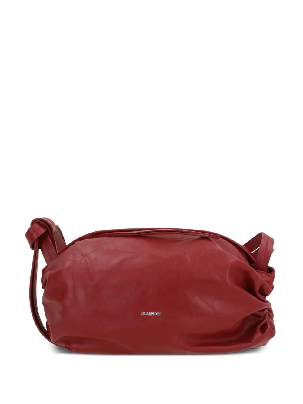 JIL SANDER Logo Printed Shoulder Bag In Red Product Image