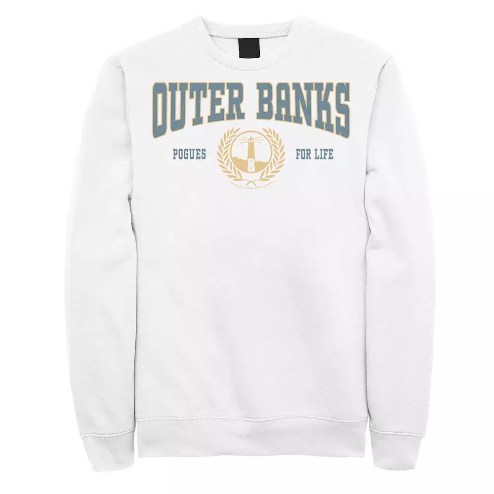 Men's Outer Banks Collegiate Style Crest Sweatshirt, Boy's, Size: Medium, White Product Image