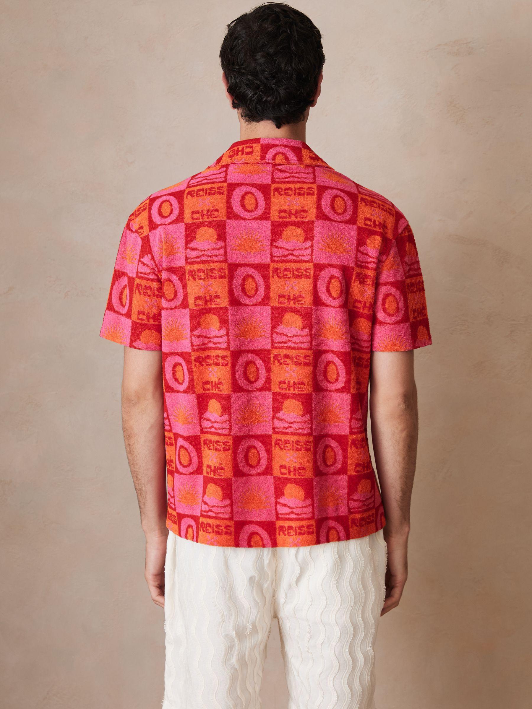 Reiss | Ché Sunset Towelling Shirt in Pink Product Image