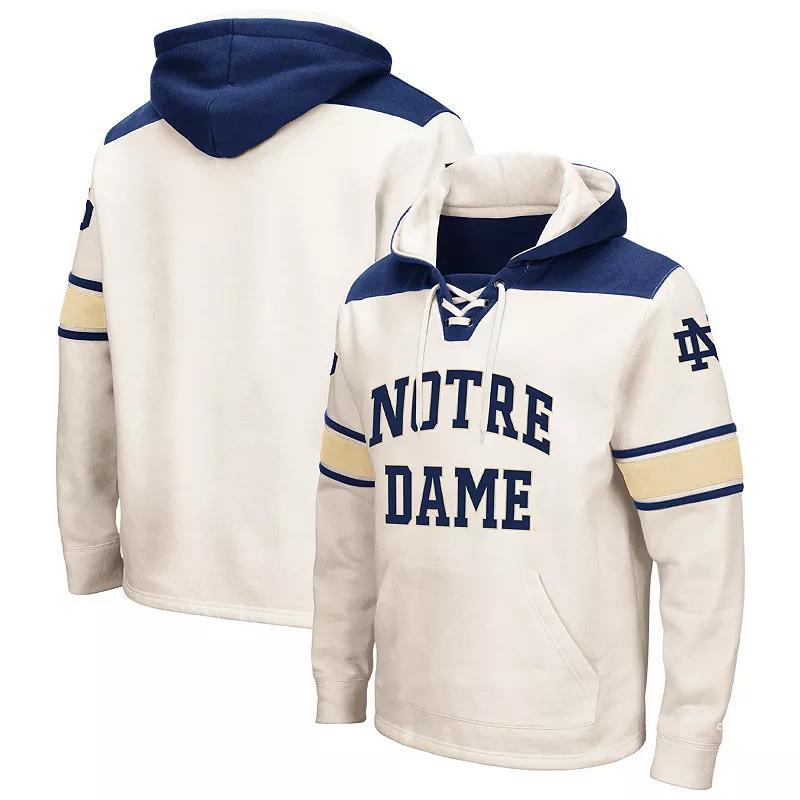 Mens Colosseum Cream Notre Dame Fighting Irish Big & Tall Hockey Lace-Up Pullover Hoodie Product Image