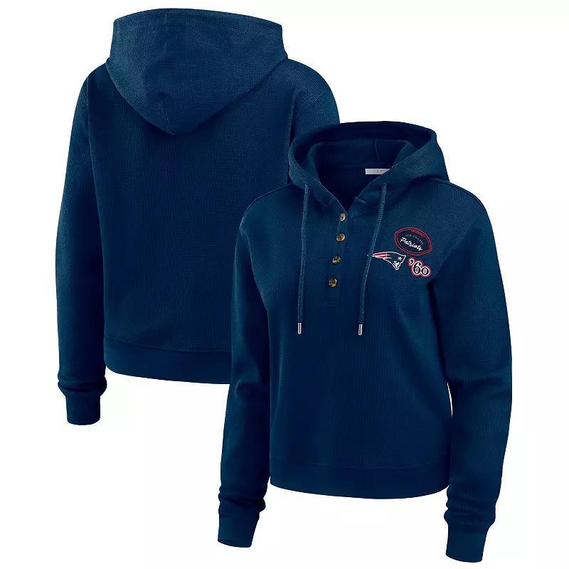 Women's WEAR by Erin Andrews  Red New Jersey Devils Waffle-Knit Pullover Hoodie, Size: XL, Nhl Red Product Image
